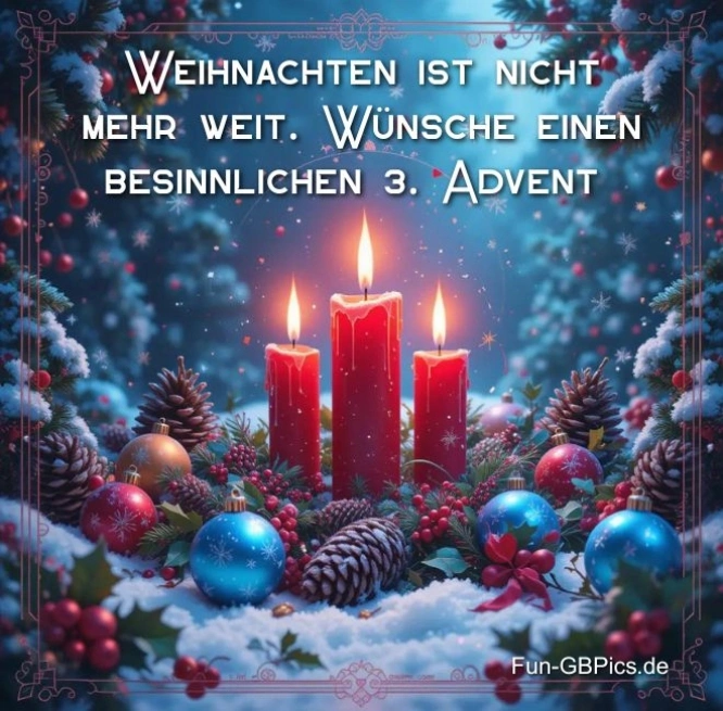Weihnachten ist nicht mehr weit wünsche einen besinnlichen 3. Advent