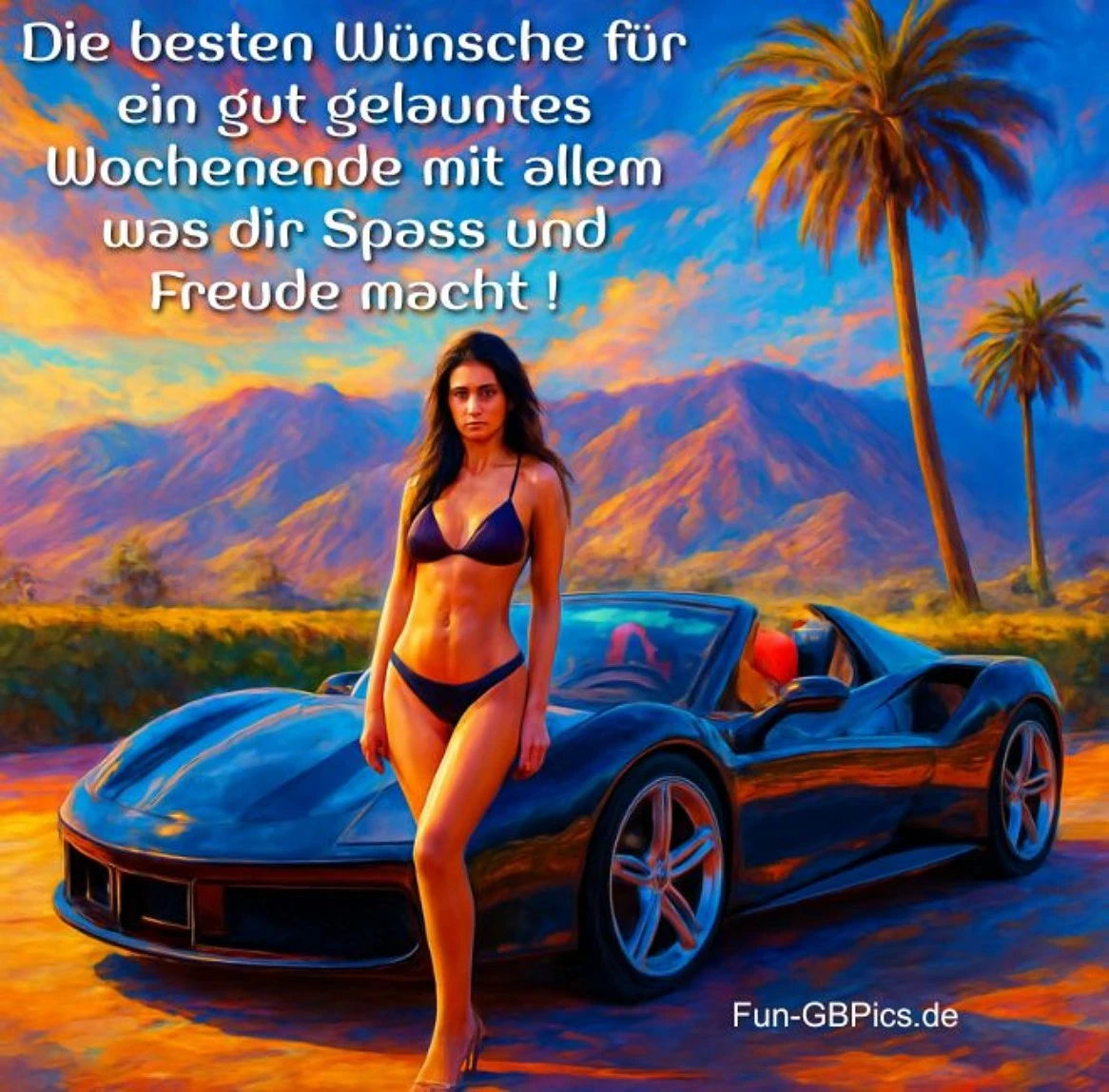 Die besten Wünsche für ein gut gelauntes  Wochenende mit allem was dir Spass und Freude macht!